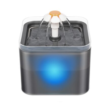 Fantana automata pentru animale, 2L, filtru 3 straturi, ultra-silentioasa, gri, Polipropilena