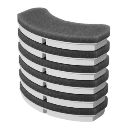 Set 6 filtre de rezerva pentru dispenser de apa, tip adapator fantana pentru pisici si caini Elindor WF010, purificare, carbon activ, elimina eficient impuritatile si firele de par din apa