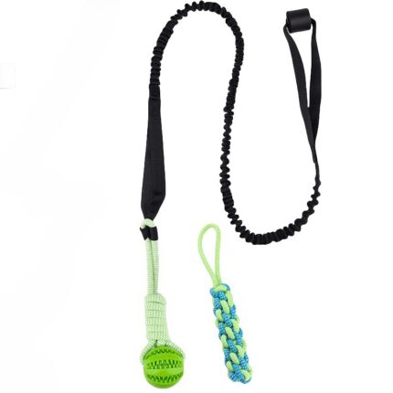 Jucarii interactive de mestecat pentru caini, folosita pentru curatarea dintilor, jucarie de intindere a remorcherului de razboi, set de 3 piese