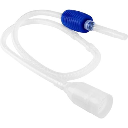 Set curatare manuala acvariu, sifon flexibil, albastru si alb, 140cm