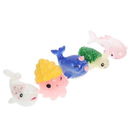 Set de 3 ornamente marine miniaturale din rasina pentru acvariu, asortate, 3x2x1.7cm