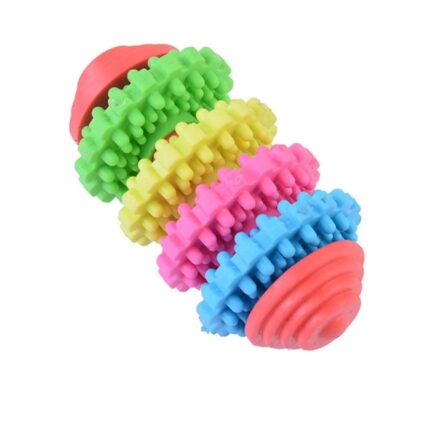 Jucarie dentitie pentru caini, Zola®, cauciuc, 6 role, 9x4.5 cm, multicolor