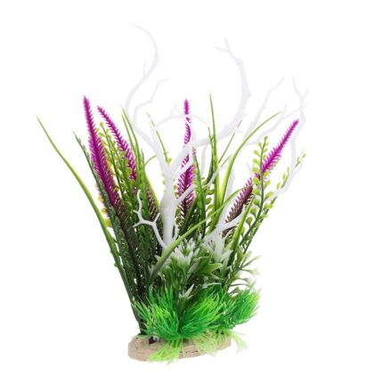 Decoratiune acvariu, plante artificiale, multicolor, 9x5x26cm