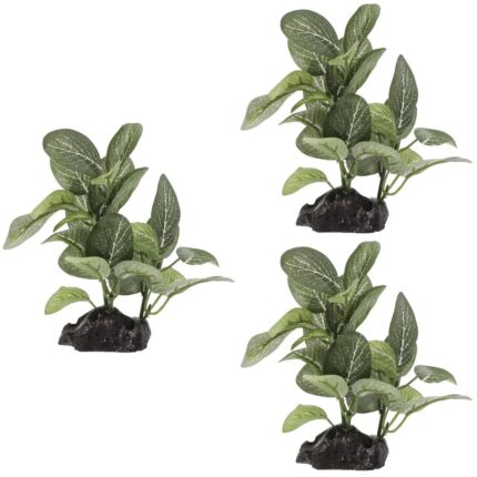 Set de 3 plante artificiale pentru acvariu, decor din plastic, 10x3x12cm, multicolor