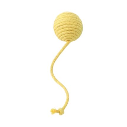 Jucarie pentru pisici, minge din sisal, galben, 4.3cm