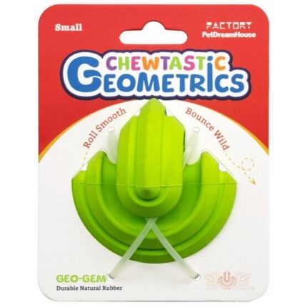 Jucarie interactiva pentru caini PetDreamHouse, Geo-Gem Rolly, verde, 7,5 cm
