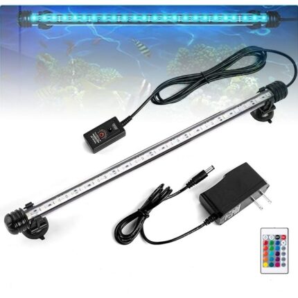 Lampa LED pentru acvariu, Wurdan, 39cm, Lumina Multicolora, 13 Variante de Culori, Luminozitate Reglabila