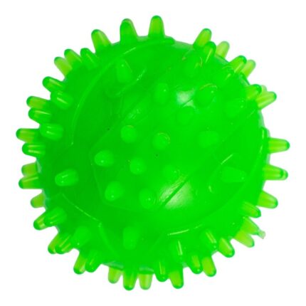 Jucarie din cauciuc eco pentru caini, forma de Minge cu Tepi, 7,5 cm, verde