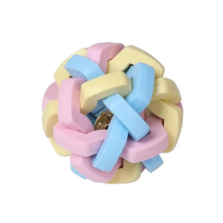 res_342d3d62aa829292cef17f11a3633808 Jucarie minge cu clopotel pentru animale de companie mici, 5 cm, multicolor