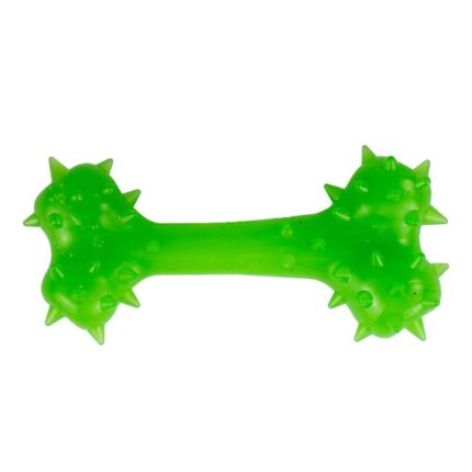 Jucarie pentru caini, forma de OS cu Tepi, 8 cm, verde