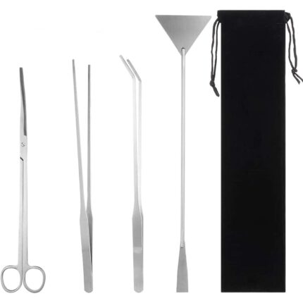 Set unelte din inox pentru acvariu, 25x25cm, 32cm