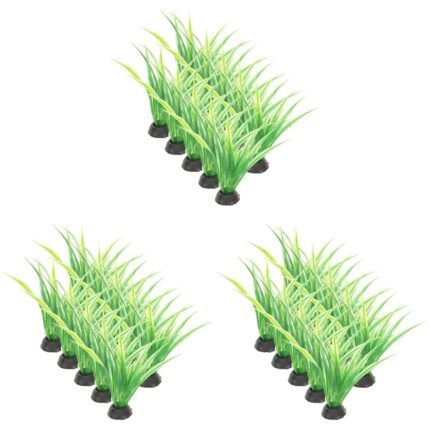 Decoratiune artificiala pentru acvariu, 30 piese, iarba plastica, 3x2x10cm