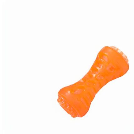 Jucarie pentru caini, Rezistenta la Muscaturi, Curatare Dinti, 13x5.5cm, Portocaliu