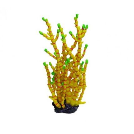 Decor acvariu coral artificial galben