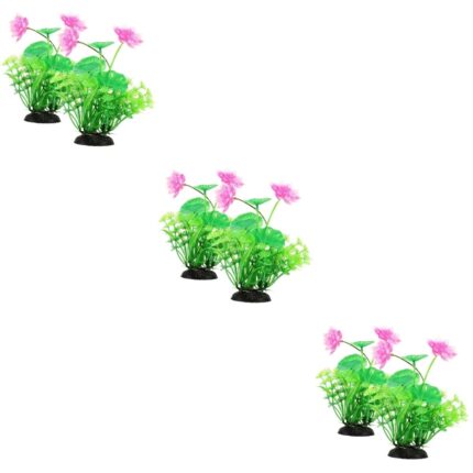 Set 6 plante artificiale pentru acvariu, decoratiune din plastic, verde, 6x4.5x18cm