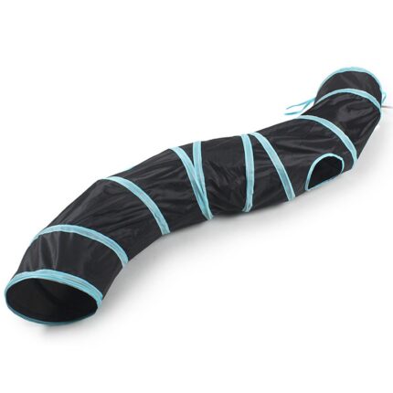 Tunel pentru pisici, AMRINUGL, negru, albastru deschis