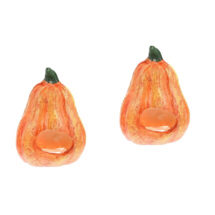 Decoratiune acvariu, set 2 buc, casa ascunzatoare din rasina, portocalie, 10x7.5x7.5cm