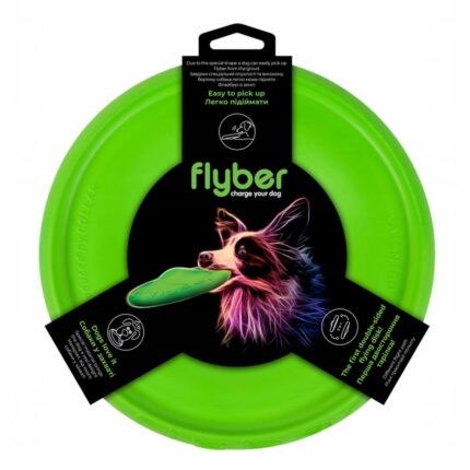 Disc pentru caini Flyber, Verde, 22 cm