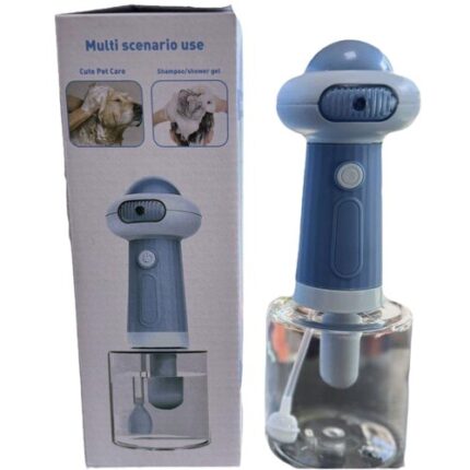 Masina de baie cu bule pentru animale de companie, compatibila cu sampon, design impermeabil, albastra