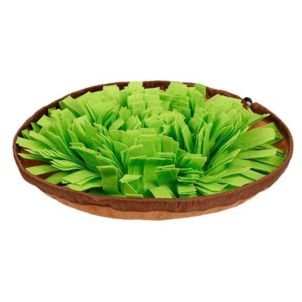 Jucarie covoras adulmecare pentru caini de companie, Interactiva, Pentru Adulmecat Recompense, Antiderapant, Usor de curatat, Material Poliester, 48x48 cm, Verde iarba