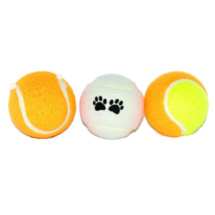Jucarie pentru caini 4Dog, Mingi tenis, 3 buc