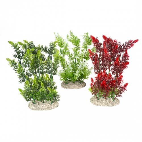 res_b8bea759b27e95e003e92e22e3e58280 Plante artificiale acvariu Ebi, Elodea Densa, 25cm, mix verde si bordo, set 1buc.