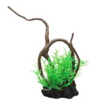 Decor acvariu, radacini si plante simulate, 24x14x9cm, set