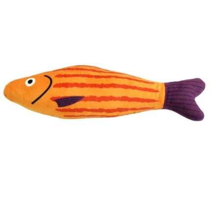 Jucarie pentru pisici cu catnip Peste portocaliu dungi 22cm