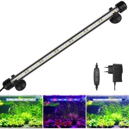 Lampa led pentru acvariu, 3 moduri de iluminare, temporizator 6/10/12h, ip67, lumina multicolora, luminozitate reglabila, 39 cm