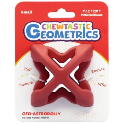 Jucarie interactiva pentru caini PetDreamHouse, Geo-Astro, 7cm, culoare rosie, din cauciuc natural