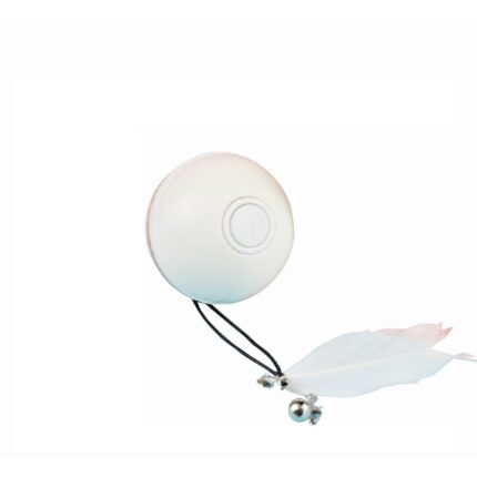 Minge electrica pisici, Plastic, USB, 7 cm, Alb